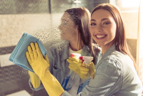 Cleaning equipment being used safely during carpet care